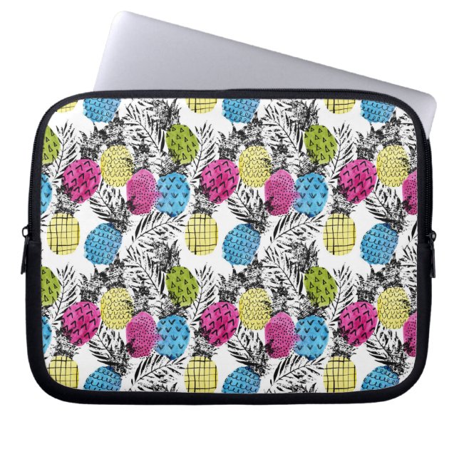 Housse Pour Ordinateur Portable Ananas et palmettes d'art de bruit (Devant)