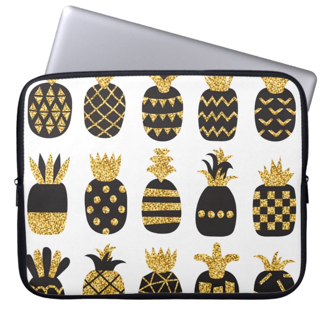 Housse Pour Ordinateur Portable Ananas noirs : Ensemble texturé unique (Devant)