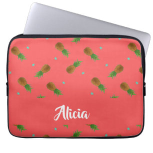 Housse Pour Ordinateur Portable Ananas sur rose