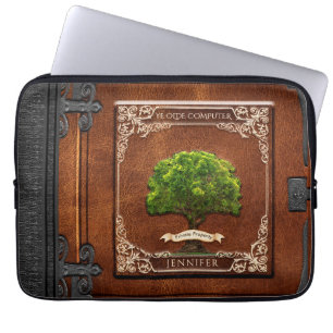 Housse Pour Ordinateur Portable Ancien livre en cuir Vintage