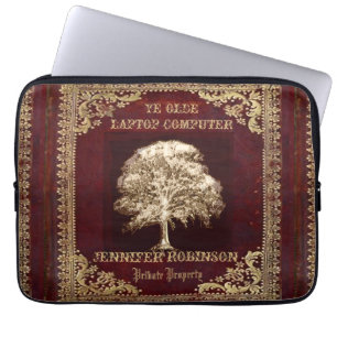 Housse Pour Ordinateur Portable Ancien livre en cuir Vintage