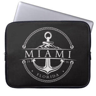 Housse Pour Ordinateur Portable Ancre nautique Miami Floride 1996