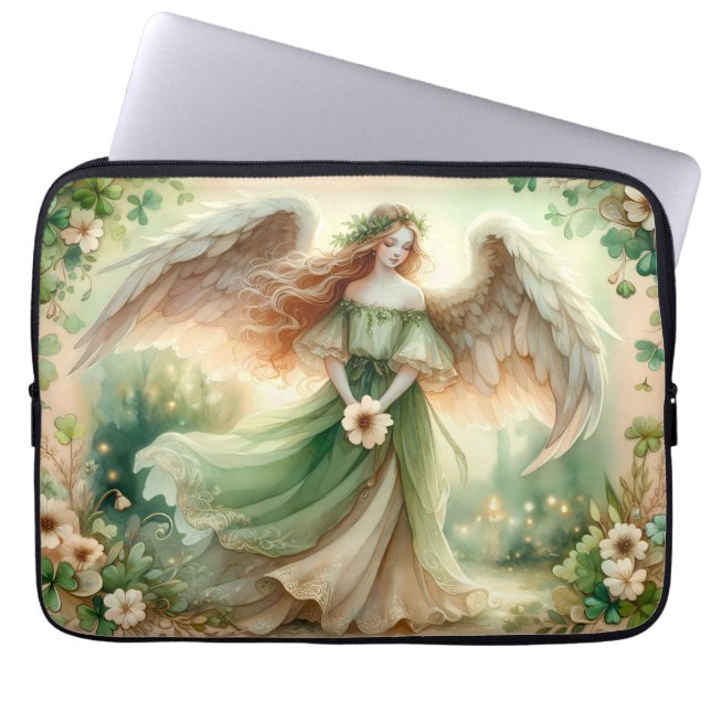 Housse Pour Ordinateur Portable Ange Sérénité Trèfle (Devant)