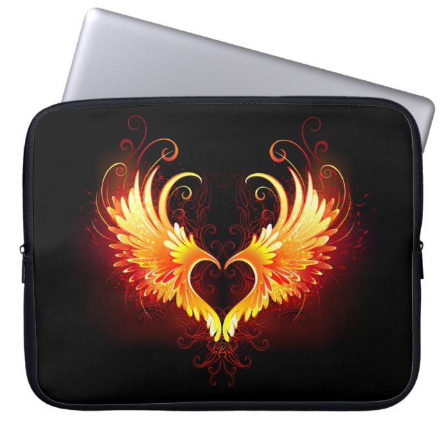 Housse Pour Ordinateur Portable Angel Fire Heart with Wings (Devant)