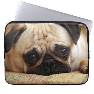 Housse Pour Ordinateur Portable Animaux de bébés cutest Carlin bébé chiot