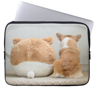 Housse Pour Ordinateur Portable Animaux de bébés cutest Corgi & Plush Puppy