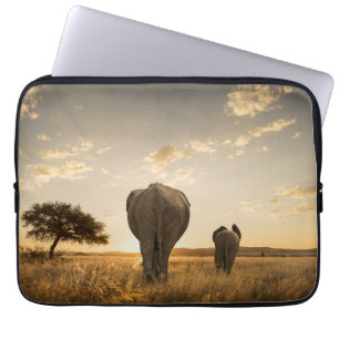 Housse Pour Ordinateur Portable Animaux de bébés cutest Eléphant veau et mère