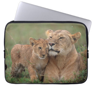Housse Pour Ordinateur Portable Animaux de bébés cutest Lion Cub & Mother