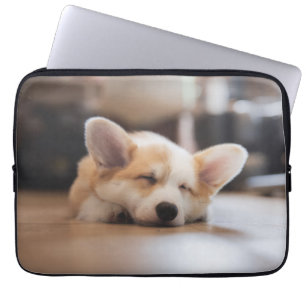 Housse Pour Ordinateur Portable Animaux de bébés cutest Sleepy Corgi
