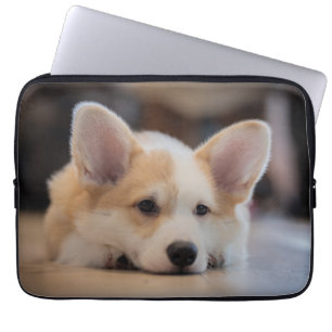 Housse Pour Ordinateur Portable Animaux de bébés cutest Sleepy Corgi Puppy