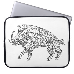Housse Pour Ordinateur Portable Année du cochon - Garçon sauvage avec des runes
