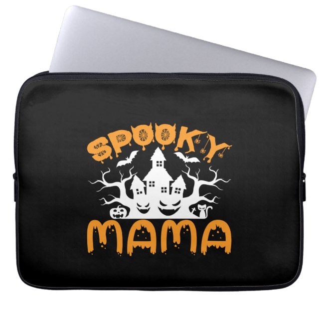 Housse Pour Ordinateur Portable Anniversaire de Halloween Éffrayant Mama (Devant)