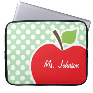 Housse Pour Ordinateur Portable Apple sur Celadon Green Pois