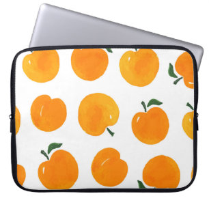 Housse Pour Ordinateur Portable Apricots Aquarelle Blanc Arrière - plan Vintage