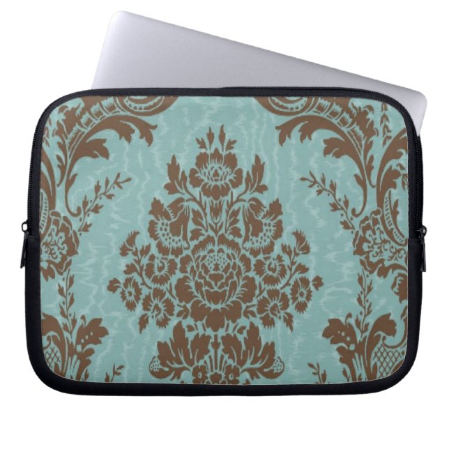 Housse Pour Ordinateur Portable Aqua Sienna Damask (Devant)