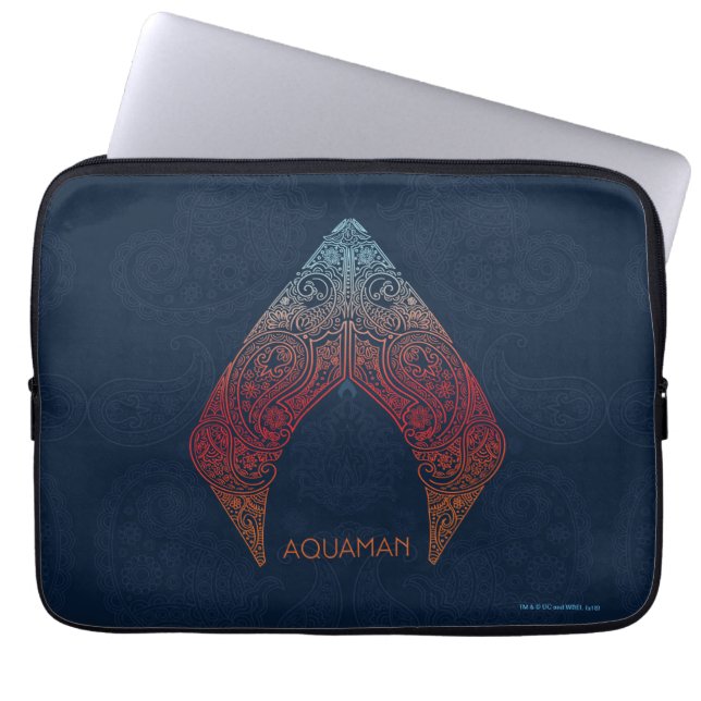 Housse Pour Ordinateur Portable Aquaman | Logo de Paisley Aquaman (Devant)
