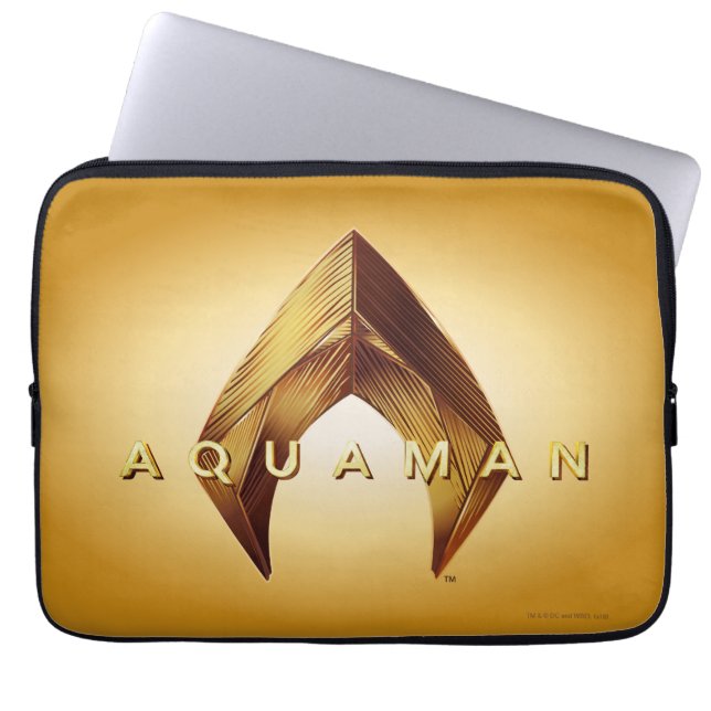 Housse Pour Ordinateur Portable Aquaman | Logo Golden Aquaman (Devant)