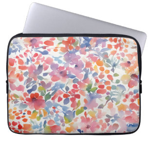 Housse Pour Ordinateur Portable Aquarelle Abstraite Flore perdue