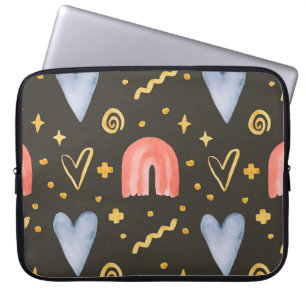 Housse Pour Ordinateur Portable Aquarelle Abstraite motif transparent, feuille des
