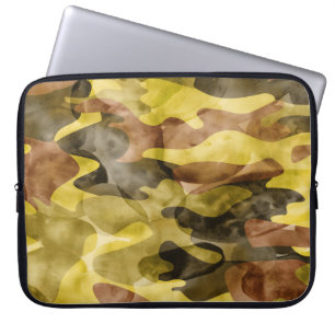 Housse Pour Ordinateur Portable Aquarelle Abstraite : Teinture de camouflage