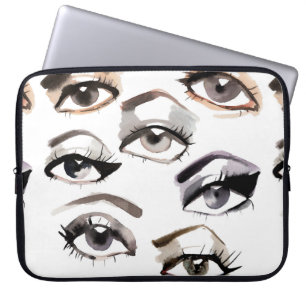 Housse Pour Ordinateur Portable Aquarelle beaux yeux motif