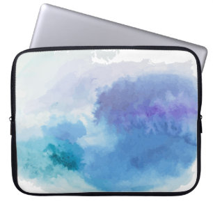 Housse Pour Ordinateur Portable Aquarelle bleu-bleu violet