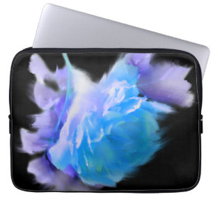 Housse Pour Ordinateur Portable Aquarelle bleue rose bleu fleur bleu floral