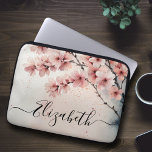 Housse Pour Ordinateur Portable Aquarelle Cerisier Fleur Fille Nom du script<br><div class="desc">Ajoutez une touche d'élégance à votre équipement technique avec notre passoire à l'aquarelle Cherry Blossom Floral Girly Script Name Laptop Sleeve ! Doté d'une belle aquarelle couleur cerisier fleuris dans les tons rose et bleu doux, cette pochette élégante est personnalisée avec votre nom complet ou nom de famille dans la...</div>