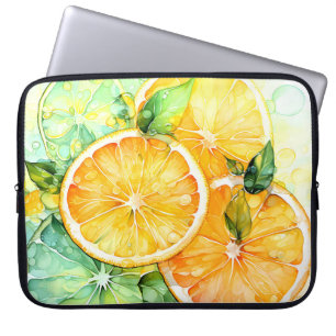 Housse Pour Ordinateur Portable Aquarelle Citron Orange Citron Vert Cuisine Botani