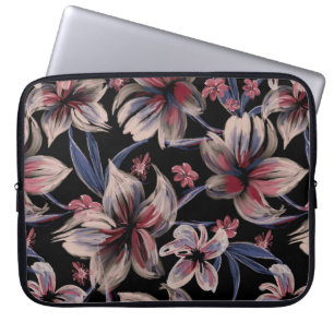 Housse Pour Ordinateur Portable Aquarelle Crimson sur noir