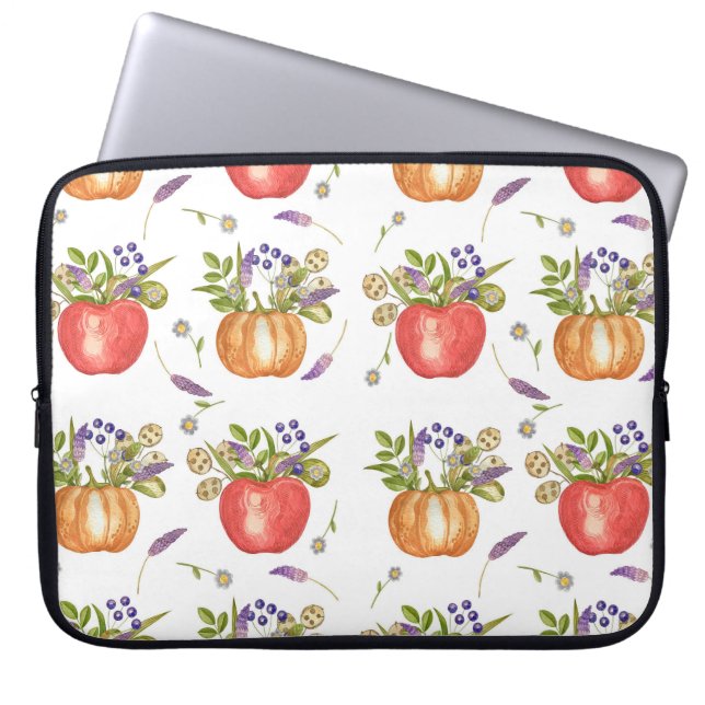 Housse Pour Ordinateur Portable Aquarelle d'automne, Composition transparente. (Devant)