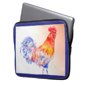 Housse Pour Ordinateur Portable Aquarelle de coq poulet Bird Papa (devant gauche)