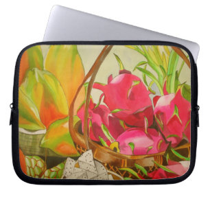 Housse Pour Ordinateur Portable Aquarelle de fruits tropicaux art original vie mor