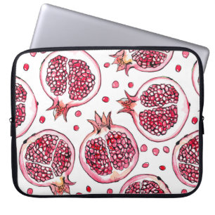 Housse Pour Ordinateur Portable Aquarelle de grenade et motif d'encre