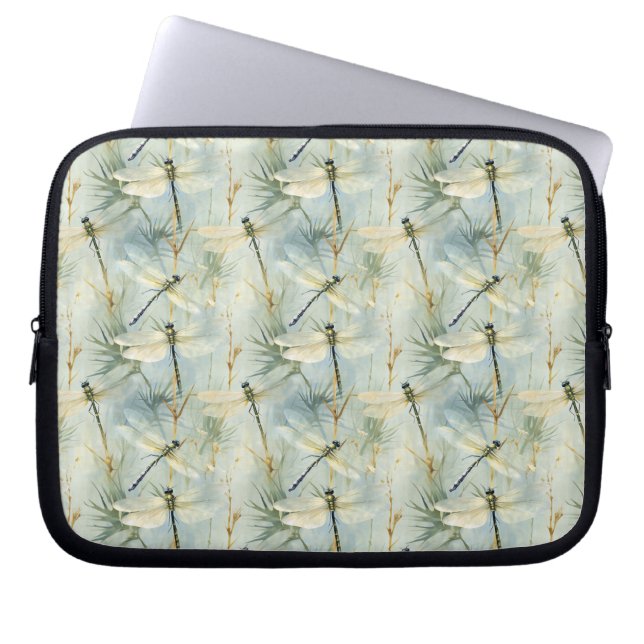 Housse Pour Ordinateur Portable Aquarelle de libellule paisible (Devant)