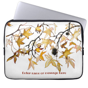 Housse Pour Ordinateur Portable aquarelle des feuilles d'automne jaune