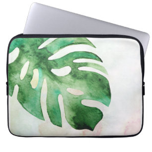 Housse Pour Ordinateur Portable Aquarelle feuille Montstera