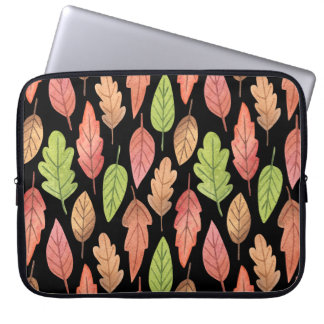 Housse Pour Ordinateur Portable Aquarelle feuilles d'automne : motif transparent