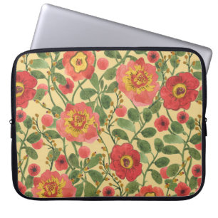 Housse Pour Ordinateur Portable Aquarelle florale rétro : Élégance intemporelle