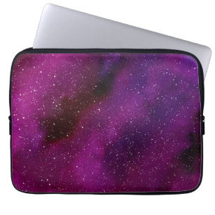 Housse Pour Ordinateur Portable Aquarelle Galaxies rose violet