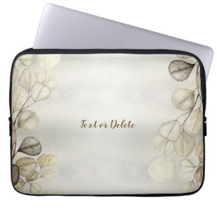 Housse Pour Ordinateur Portable Aquarelle Golden Eucalyptus Foliage brillant éléga