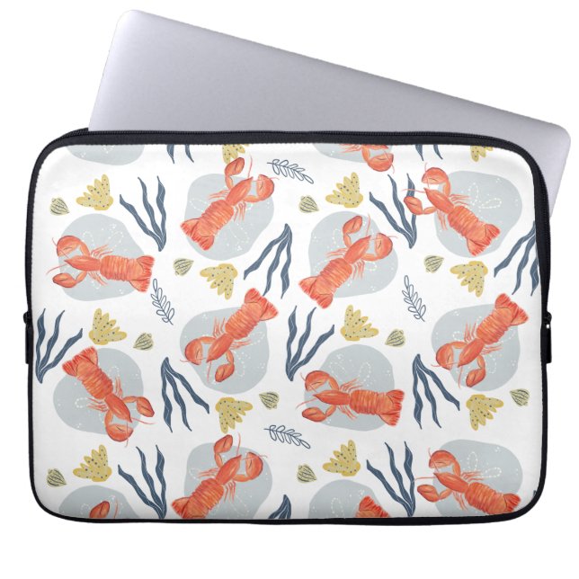 Housse Pour Ordinateur Portable Aquarelle Homard Crustacean Beach Dollars (Devant)