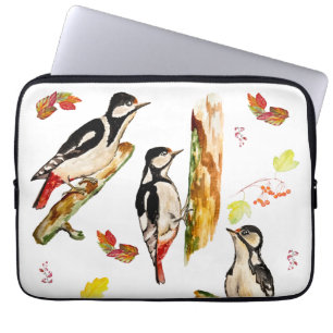 Housse Pour Ordinateur Portable Aquarelle motif avec oiseaux pic
