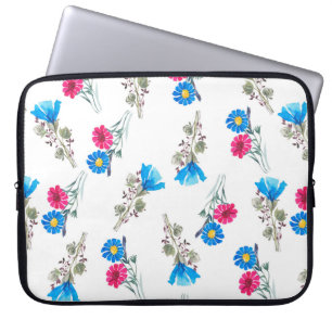 Housse Pour Ordinateur Portable Aquarelle motif botanique de ressort rose vif