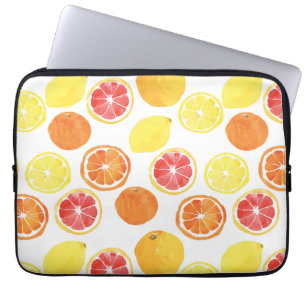 Housse Pour Ordinateur Portable Aquarelle Motif de fruits d'agrumes