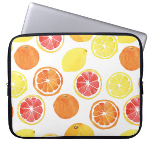 Housse Pour Ordinateur Portable Aquarelle Motif de fruits d'agrumes