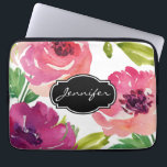 Housse Pour Ordinateur Portable Aquarelle Motif Floral Monogramme<br><div class="desc">Une belle motif de rose de couleur d'eau féminine dans les tons rose et violet et customisée avec votre nom. Protégez votre ordinateur portable ou votre tablette avec un beau coque élégant. Remplacez l'exemple de texte affiché dans le modèle de conception par votre nom, monogramme ou autre texte. Pour modifier...</div>