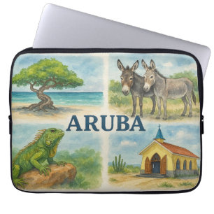 Housse Pour Ordinateur Portable Aquarelle multi-vue d'Aruba