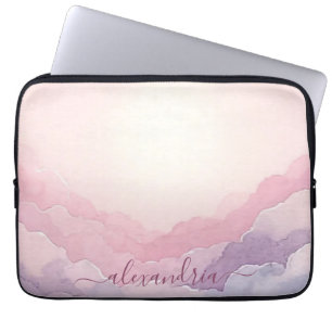 Housse Pour Ordinateur Portable Aquarelle Nudscape Ciel rose Nom