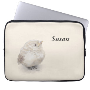 Housse Pour Ordinateur Portable Aquarelle numérique Baby Sparrow